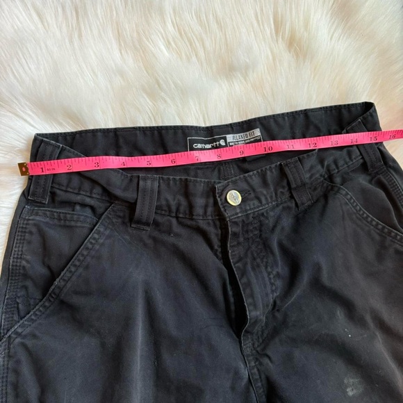 Carhartt relaxed fit distressed men’s carpenter style black pants size 32x30 - Picture 6 of 6